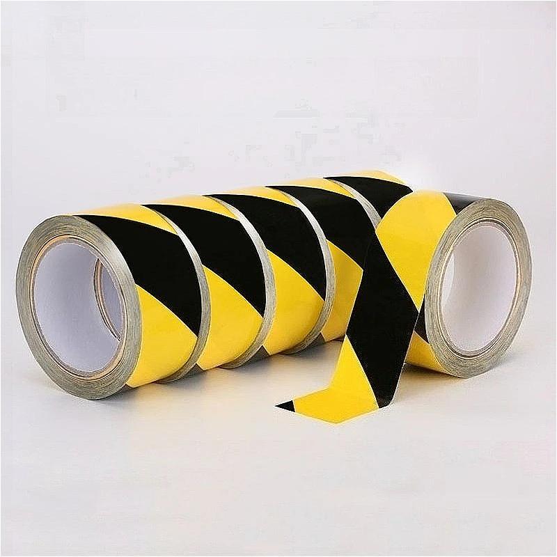 5cm/10cm Reflective Warning Tape Black and Yellow Diagonal Reflective Tape Traffic Sign Ground Reflective Tape Safety Stickers