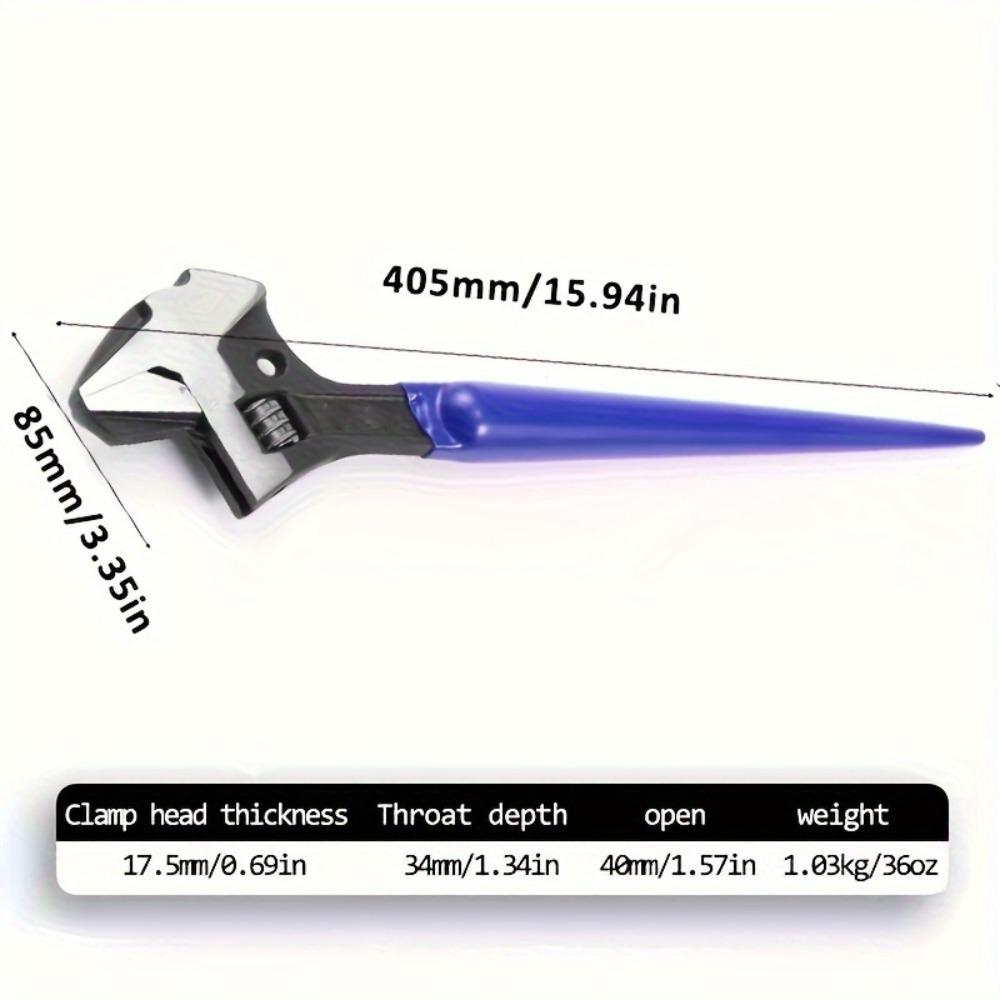 

Разводной ключ 4-в-1, 16 дюймов/405 мм, разводной ключ с реверсивной губкой, функцией молотковой головки и трубного ключа 16in/405mm