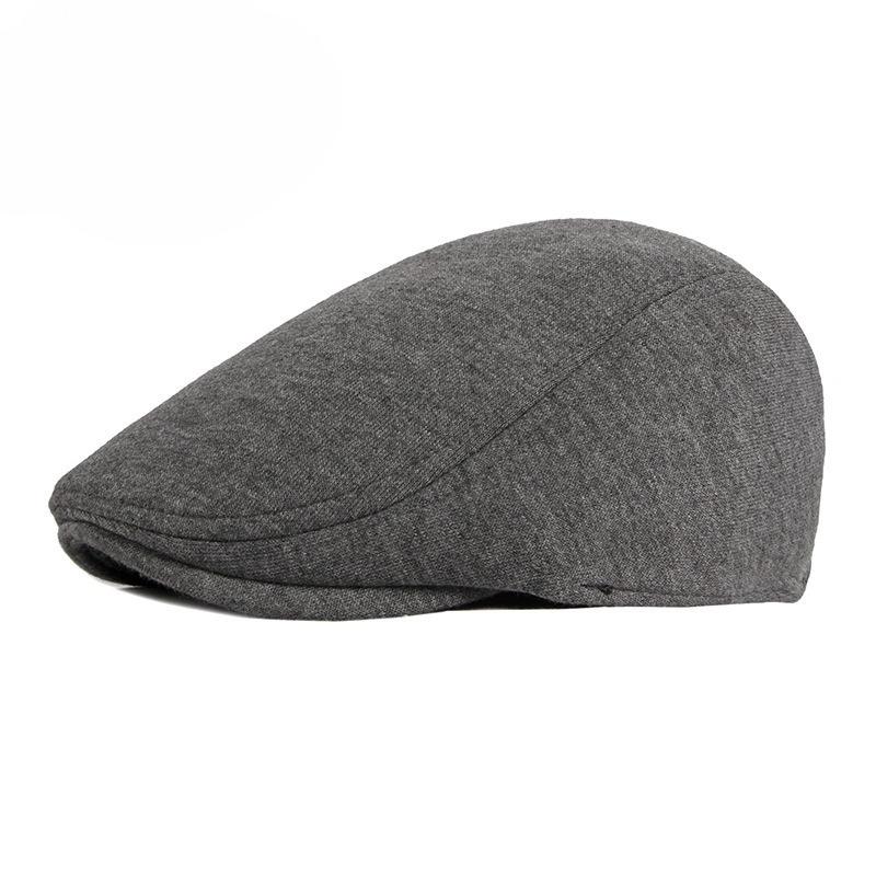 British Retro Flat Cap for Men Women Simple Cotton Knit Beret Spring Autumn Casual Newsboy Hat Solid Color Duckbill Cap