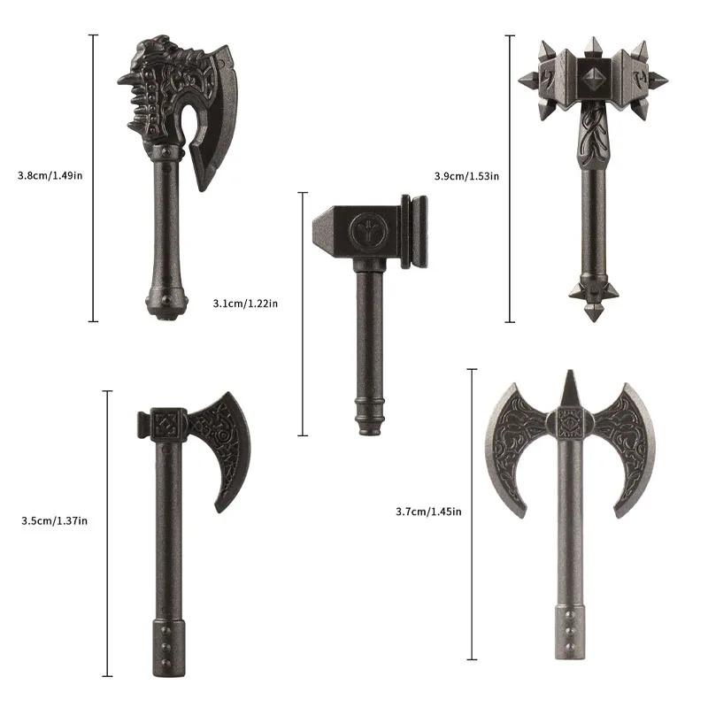 MOC Medieval Weapon Knight Building Block Accessories Character Helmet Hat Academic Gown Axe Sword Shield Brick Toy Gift K073