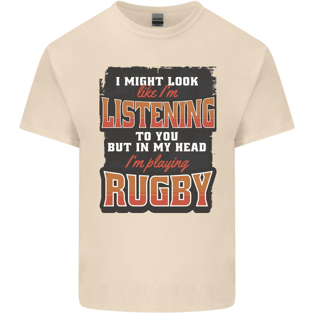 In My Head Im Playing Rugby Funny Unisexs Light Cotton TShirt