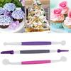 Color Random 3pcs Cutting Wheel Sculpt Carving Tool Group Turn Sugar Cake Plastic Carving Tools