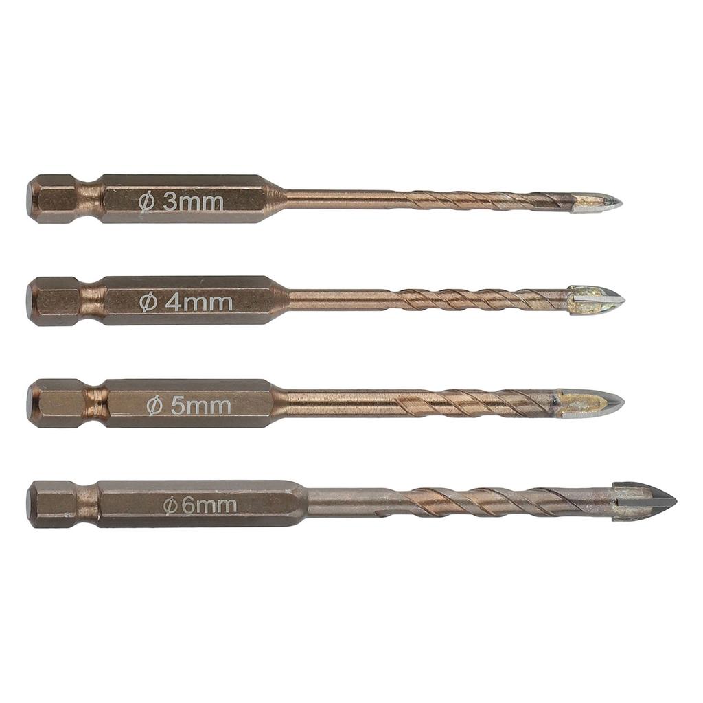 Spiral Wall Drilling Cross Glass Drill Bit Glass Concrete Hole Opener Hard Alloy Triangle Bit DIY Projects For Concrete