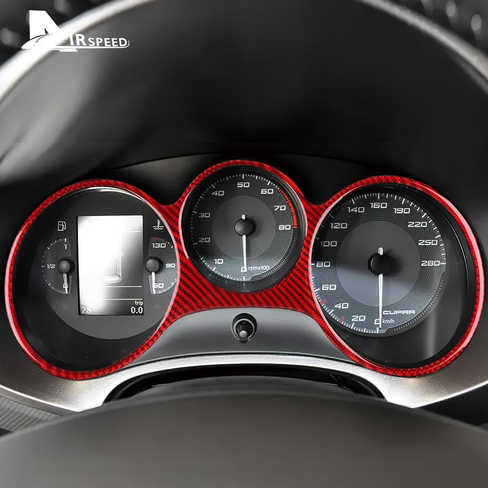 Rlcp4 Real Soft Carbon Fiber Sticker For Seat Leon MK2 2005 2006 2007 2008 2009 2010 2011 2012 Car Dashboard Speedometer Accessories