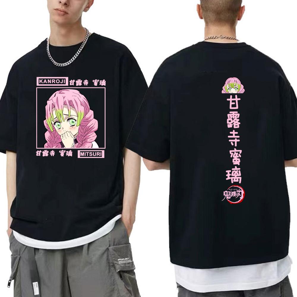 Demon Slayer Animation Derivatives Kamado Tanjirou Tshirt Printing Mens 2025 Summer Fashion Casual Oversized Streetwear