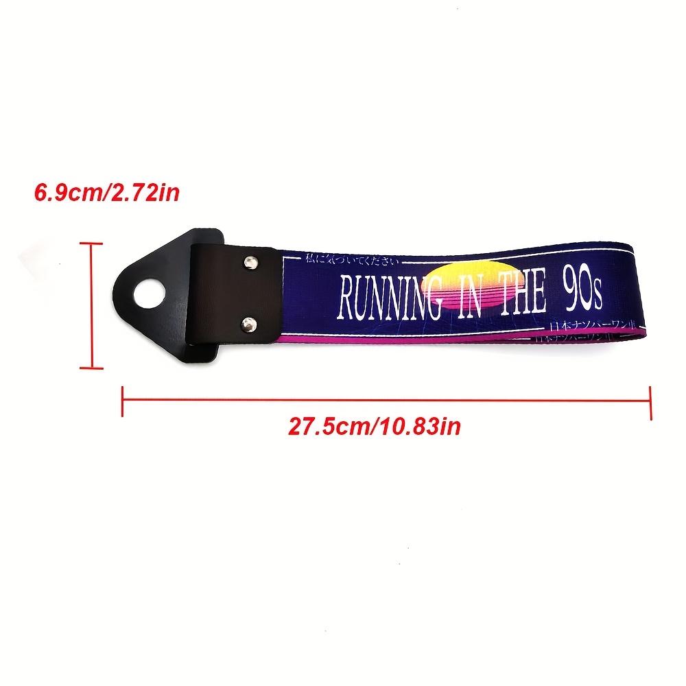 1pc Graffiti Car Racing Tow Rope with Metal Clip for Bumper & Trailer, Lightweight & Durable, Vehicle Accessory | Retro Aesthetic