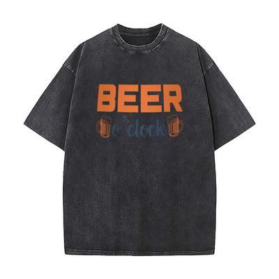 It Is Time To Enjoy the Beer Now Oversized Short Sleeve Loose Streetwear Short Sleeve Tops Tee