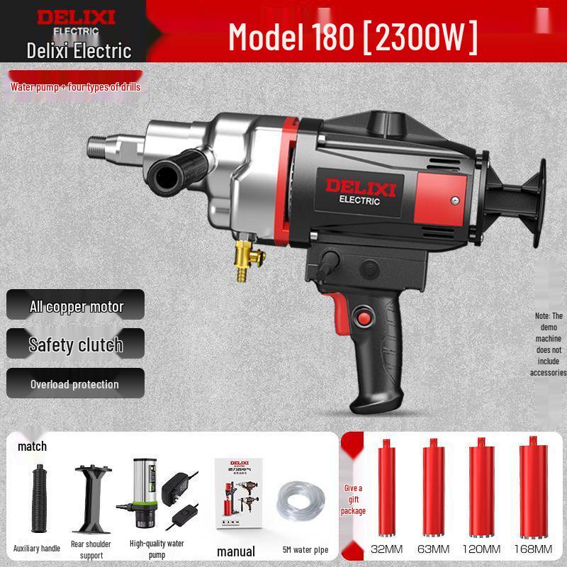 DELIXI Handheld High-Power Core Drill for Air Conditioner and Range Hood Wall Openings, Lightweight Modified Drill.