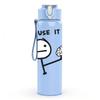 1PC Pile Use It Meme Stick Figure Print 750ml Color Plastic Sports Water Bottle Leakproof Flip Straw Lid Suitable for Sports Office Home Use