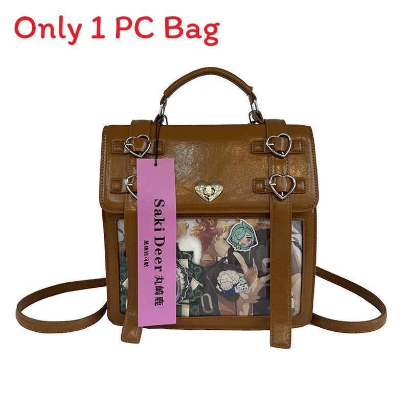 Style Japanese Solid Color Backpack Outdoor Large Capacity Transparent Itabag