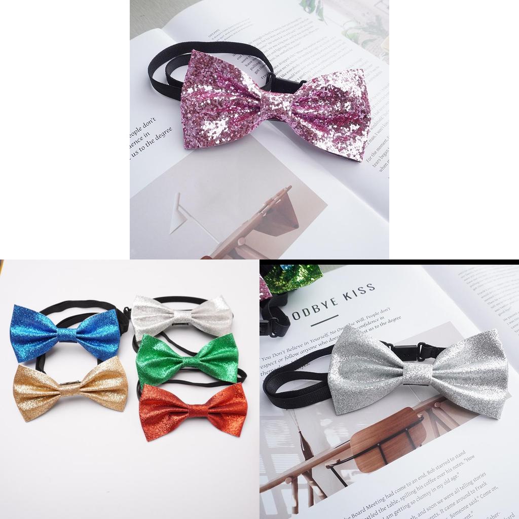 Sparkling Gold Glitter Resin Bow Tie Pin For Wedding And Party Wear