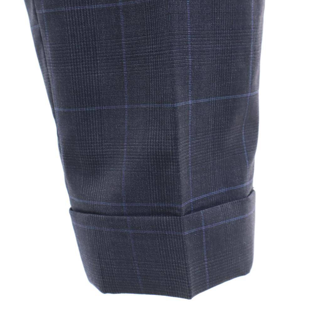 BEAMS F made in Japan Check Pattern slim Slacks pants 95 Navy Men's Used