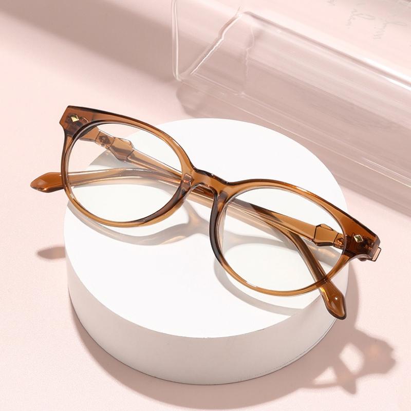Men Women Fashionable Photochromic Round Frame Myopia Glasses Fashionable High Definition Anti-Blue Light Myopia Glasses