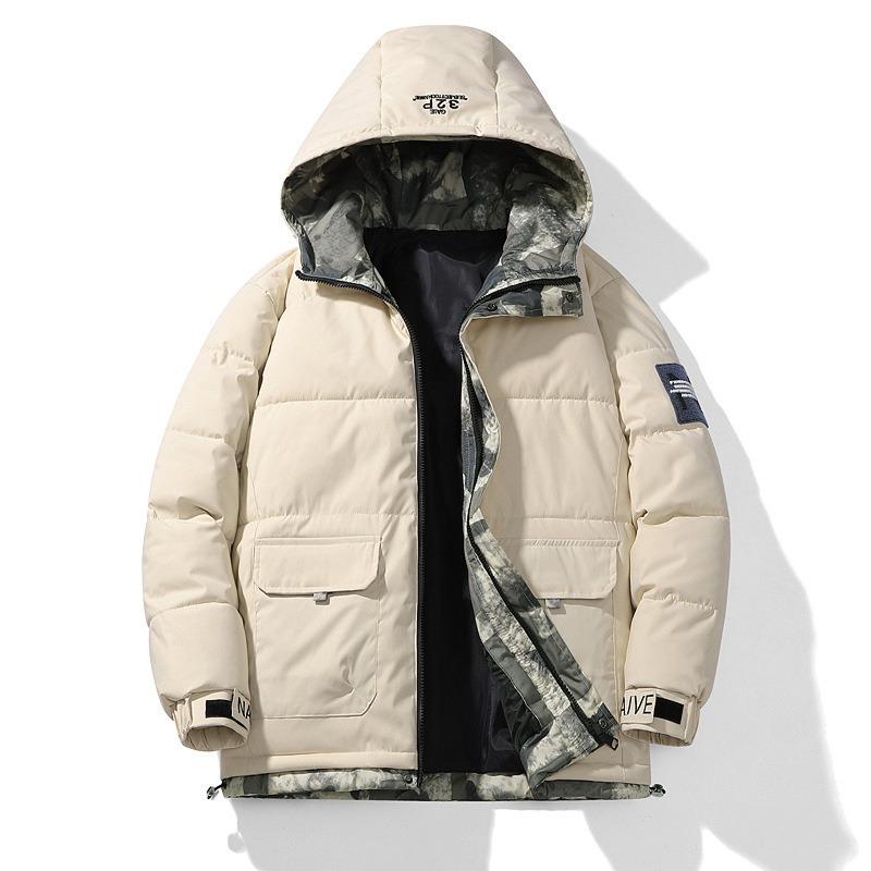 Padded Clothes Autumn and Winter Men's Coat Padded Clothes Handsome Thickened Padded Jacket Bread Clothes Hooded Padded Clothes