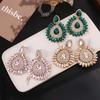Fashion Luxury Droplet Earrings Crystal Elegant Rhinestone Ear Drop Vintage Shiny Sunflower Earrings for Lady