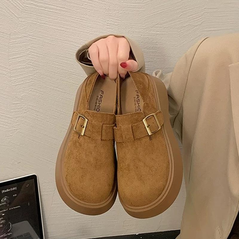 

Толстоподошвенные увеличивающие рост туфли-лодочки, всесторонние Boken для рыбалки, женские весенние новинки, ретро туфли Maillard Boken 40 коричневый