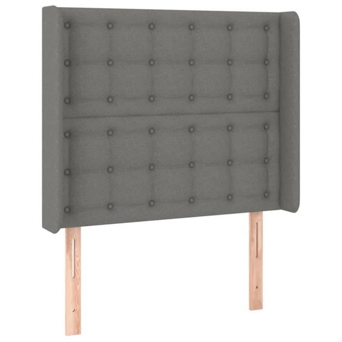 VidaXL Headboard with Ears Dark Grey 83x16x118-128 Cm Fabric3119989