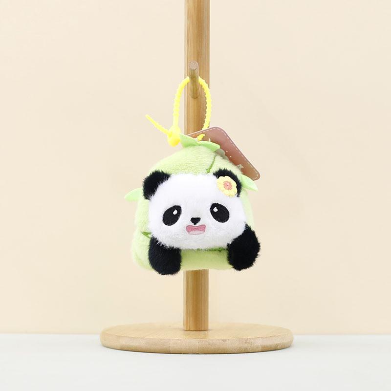 Adorable Panda Keychain Plush Toy Soft Cuddly Cartoon Animal Doll For Bags