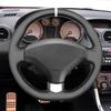 Černý PU potah na volant z umělé kůže pro ruční šití auta pro Peugeot 308 308 CC SW 2007-2015 RCZ 2010-2015 3008 5008 2009-2017