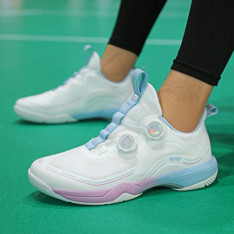 New table tennis shoes rotating buckle badminton shoes men's and women's outdoor sports running shoes tennis training shoes carbon sole