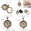 Vintage Magnifying Tree Pendant Necklace With Alloy Material For Stylish Women And Men