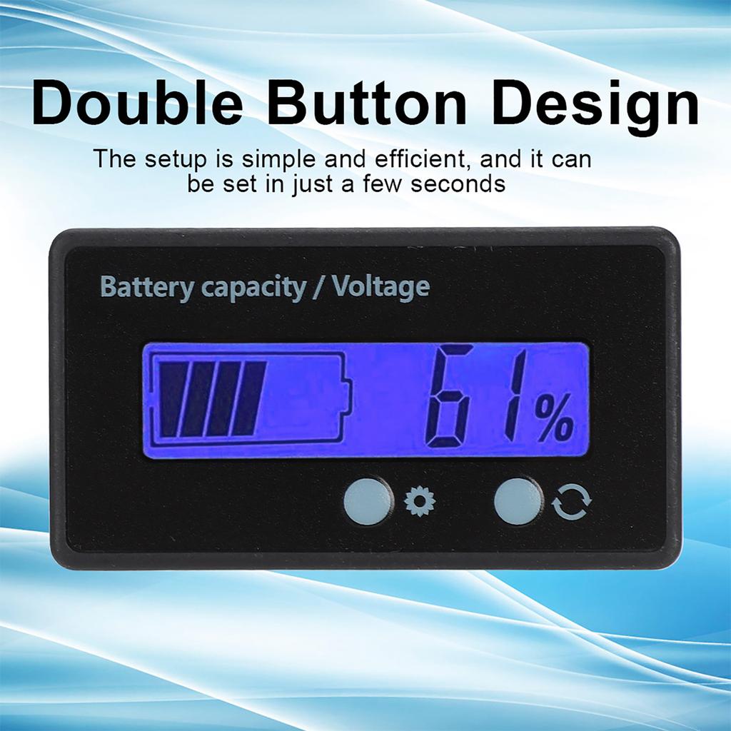 GY 6GS Battery Power LCD Display Voltage Meter 12 84V with Light Alarm Function (Blue Light)