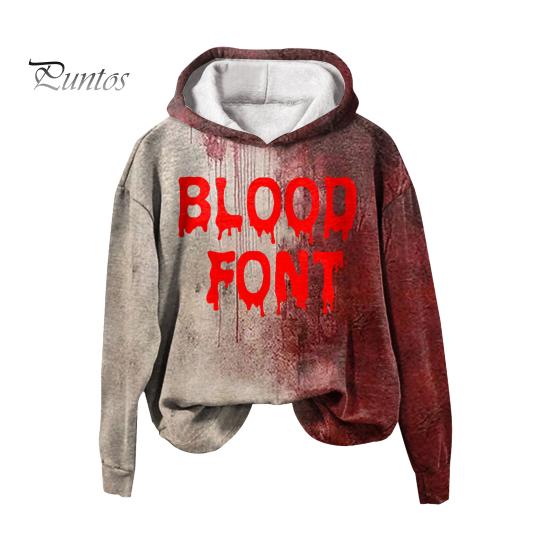 

Мужская толстовка с капюшоном на осень-зиму на Хэллоуин с принтом кровавых пятен, эластичными манжетами, ретро-узором с 3D-буквами, толстая, градиентного цвета, с капюшоном, свободная, сохраняющая тепло, средней длины, спортивная XL