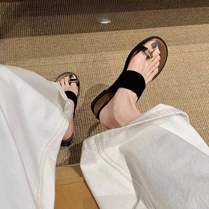 Keilabsatz Damenschuhe Weichsohlige Hausschuhe Strand-Flip-Flops