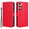 Phone Cover for Samsung Galaxy S23+ PU Leather Crazy Horse Texture Wallet Stand Phone Case with Strap