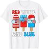 Boy Red White Blue 4th July American Flag Popsicle Patriotic T-Shirt