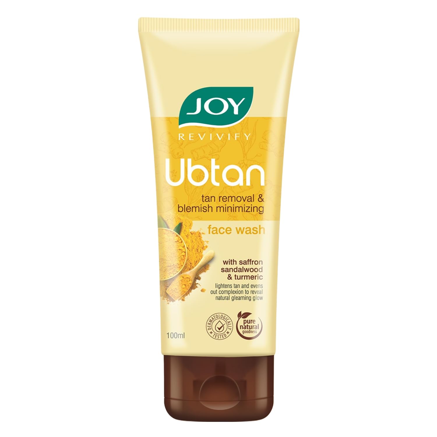 

Joy Ubtan Tan Removal Face Wash 100ml Pack of 1 | Brightening, Hydrating & Gentle Exfoliating Cleanser for Glowing Skin