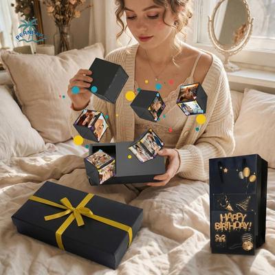 Romantic Surprise Jumping Gift Box Preassembled Memorable Red Envelope Gift Box Decorative Handmade Folding Bouncy Box