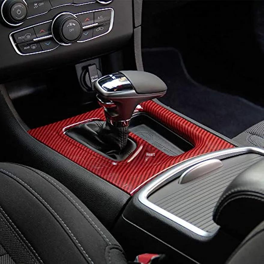 Kohlefaser-Zierleiste für 2015-2021 Dodge Challenger Mittelkonsolen-Schaltkulissen-Panel