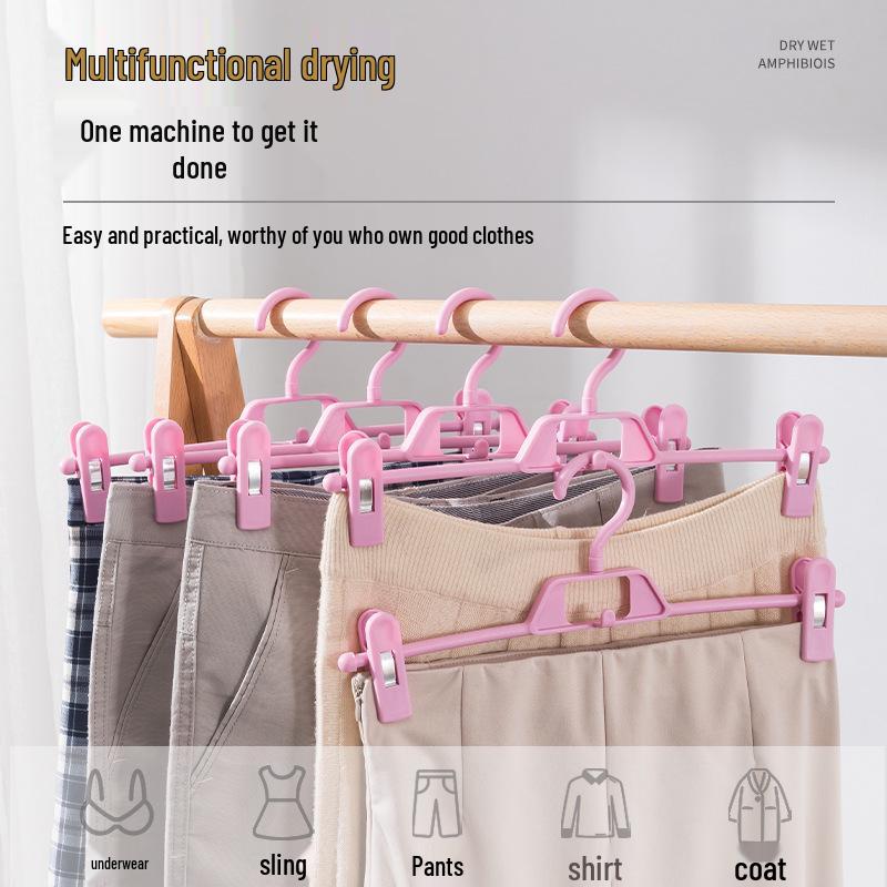 Mom's Joy No-Trace Multifunctional Pants & Skirt Hanger Clips - Anti-Crease, Household Drying Rack and Storage Solution.