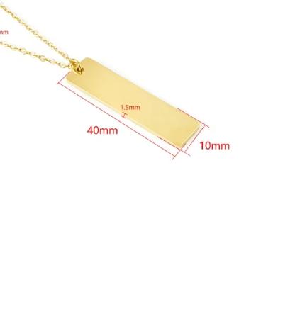 10 Pcs 304 Stainless Steel Mirror Polish Blank Bar Necklace for Women