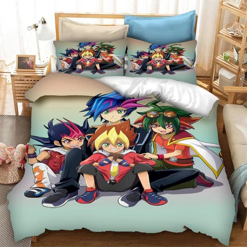 Anime Yu Gi Oh Duel Yugi Beding Set 3D Printed Suitable for Bedrom Soft Duvet Cover Set With Pilowcases Children Kids Home Textile