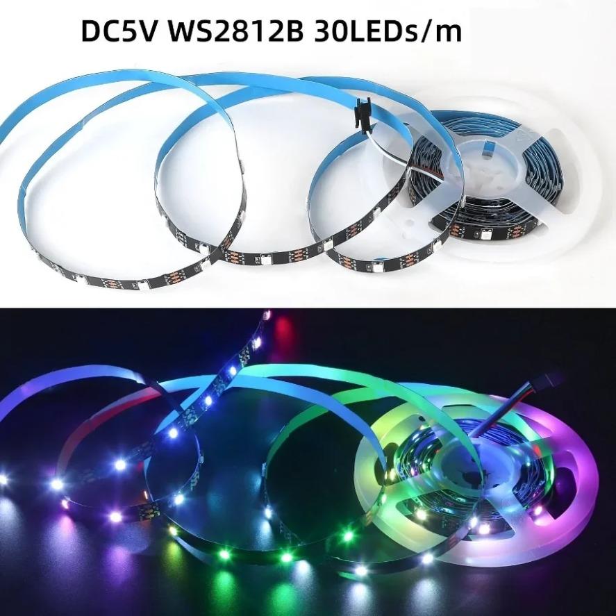 5V Intelligentes LED-Band WS2812B 5050 RGBIC Individuell Adressierbarer IC 30/60/144 Pixel/LEDs/Meter Schwarz/Weiß PCB IP30/67 Wasserdicht
