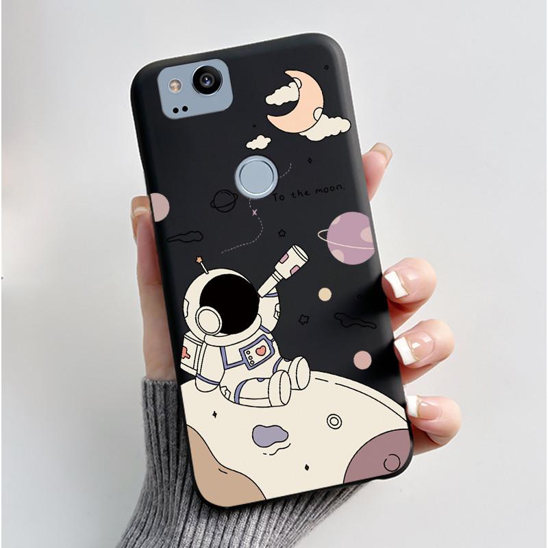 Cute Case For Google Pixel 2 / Pixel 2XL Printing Shell Pixel 1 XL Pixel1 Protective Cover Soft Silicone Cartoon Black Casing