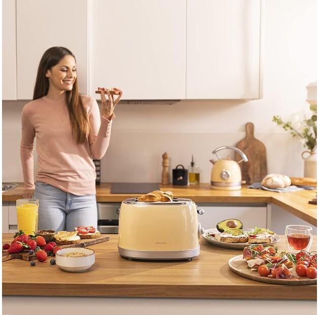Тостер Cecotec 03210 Toast & Taste Vintage 800 gelb