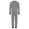 Tuta a righe unisex per bambini con bisogni speciali, abbigliamento adattivo, manica lunga, lunghezza intera, anti-strappo sulla schiena, cerniera invisibile