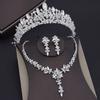 Luxuriöse handgefertigte Kristallperlen-Diademe, Brautschmuck-Sets für Frauen, Brautkrone, Hochzeitskleid, Halskette, Ohrringe, Kronen-Sets