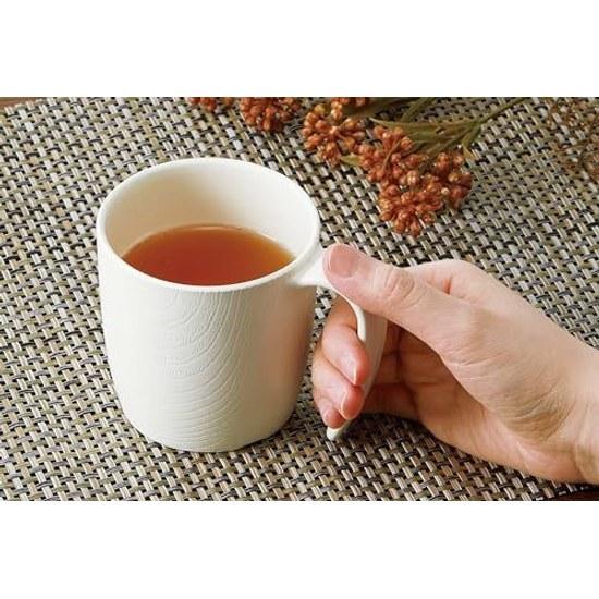 Skater easy-to-hold cup 290ml handle wood grain cream plastic made biomass materials microwave dishwasher safe NMGS1HB-A