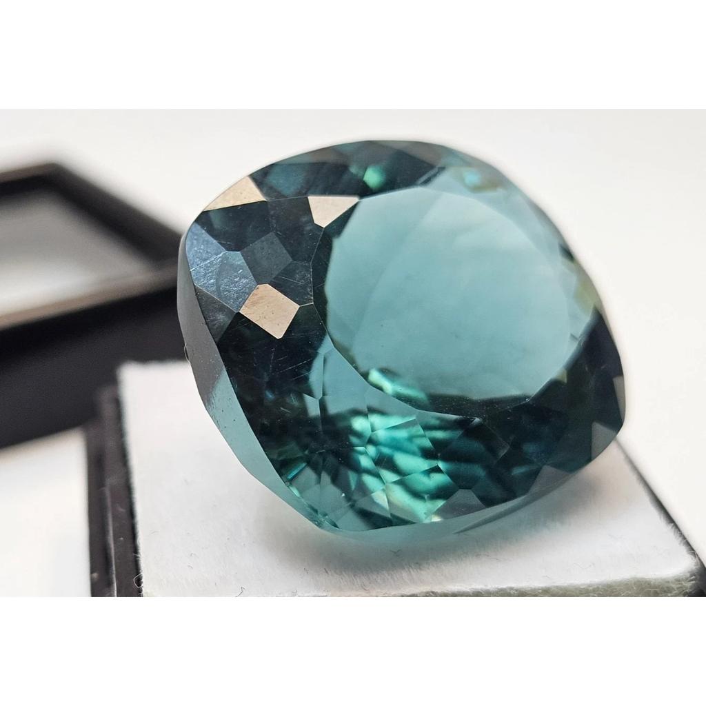 Beautiful Natural Tourmaline Teal Blue 38+ Ct Cushion Cut Certified Gemstone