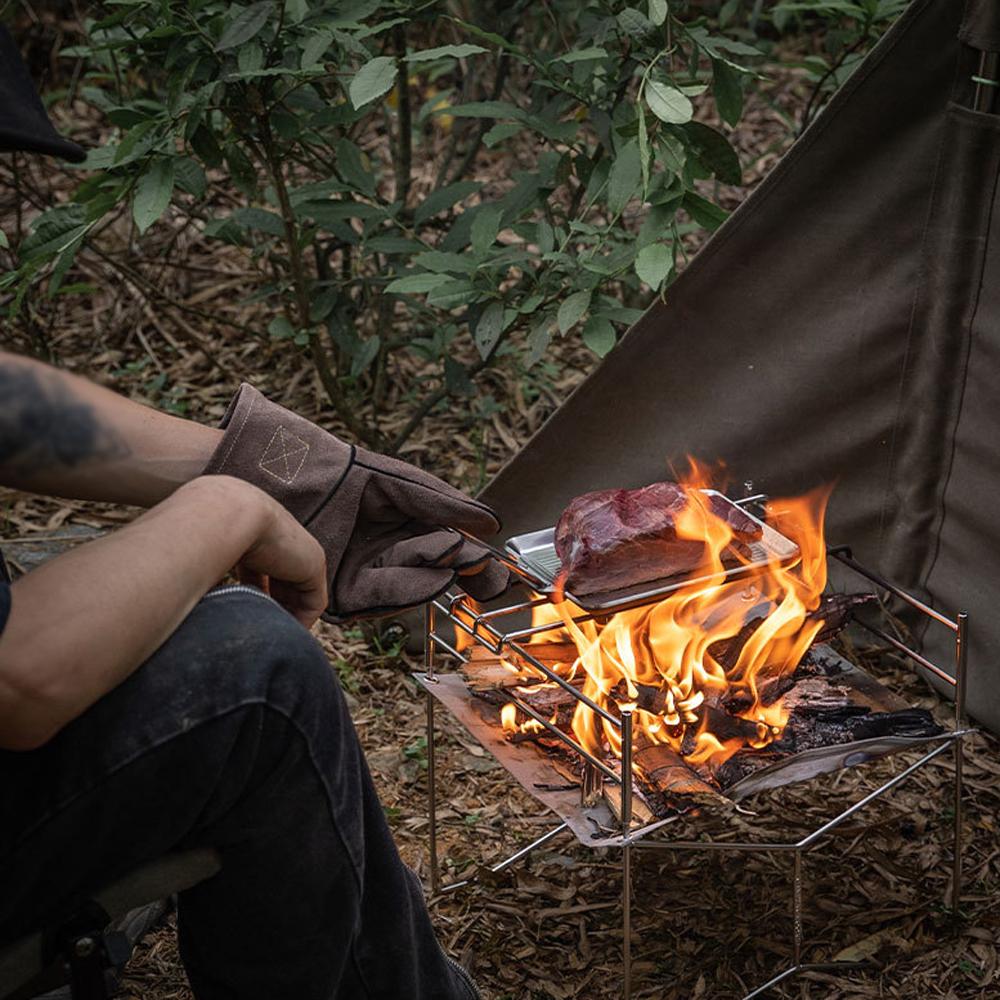 

Огнестойкие теплоизоляционные перчатки, кожаные жаропрочные перчатки, перчатки для кемпинга, пикника на открытом воздухе