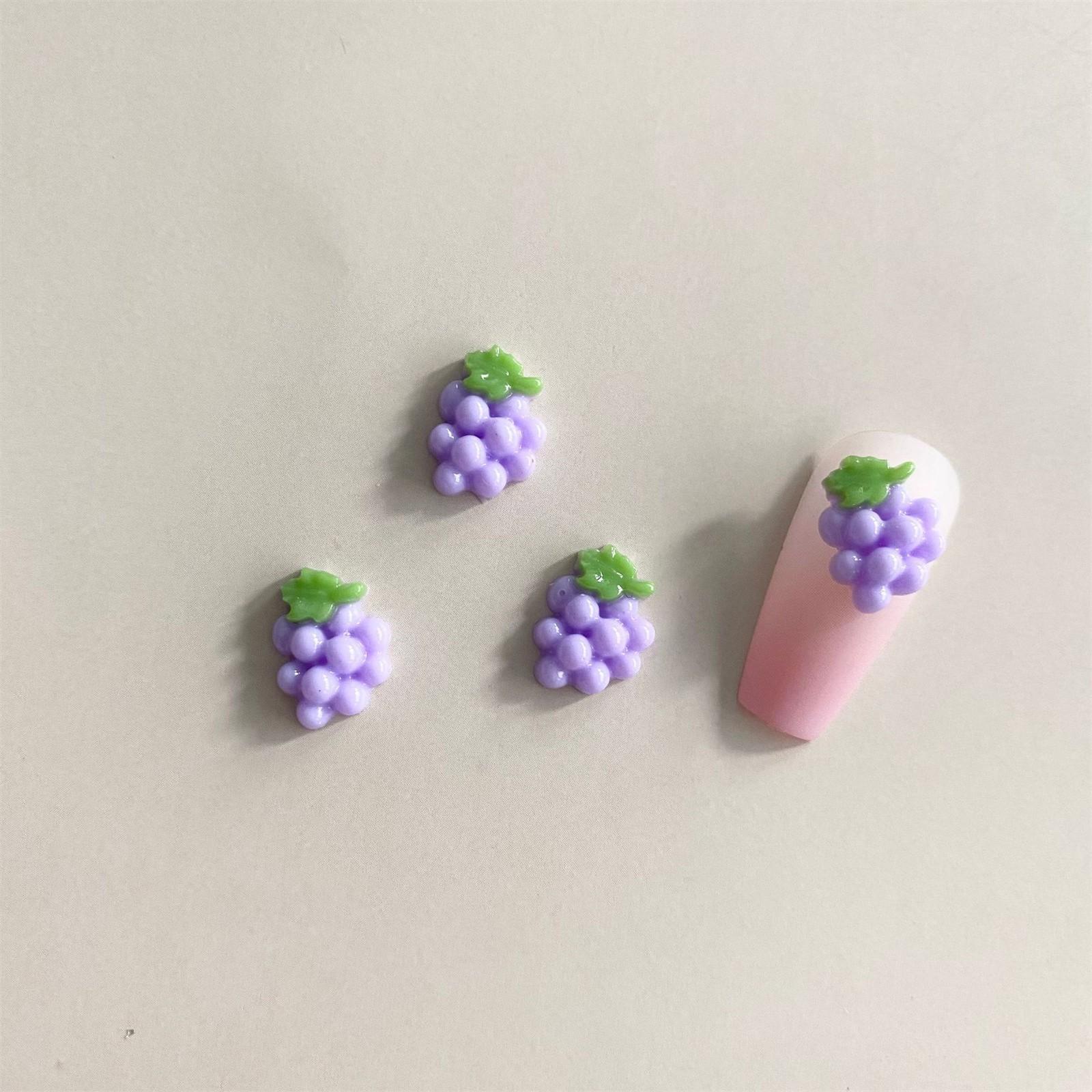 

30 шт./партия, кабошон из смолы с плоским дном в виде клубники/винограда, пищевые художественные принадлежности, украшения, амулеты, поделки One Size фиолетовый