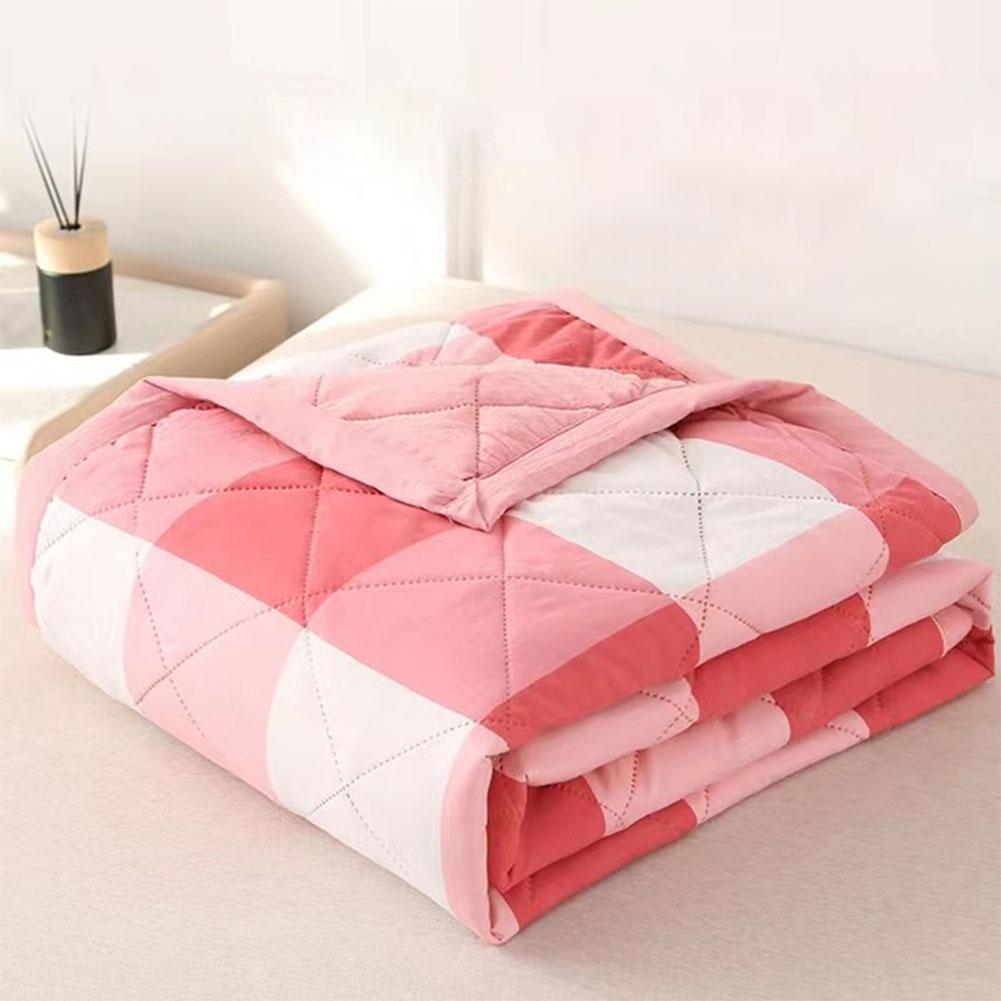 Plaid Summer Blanket Quilt Washed Cotton Air Condition Thin Comforter Blanket Bedspread For Singledouble Queen King Bed Coverlet
