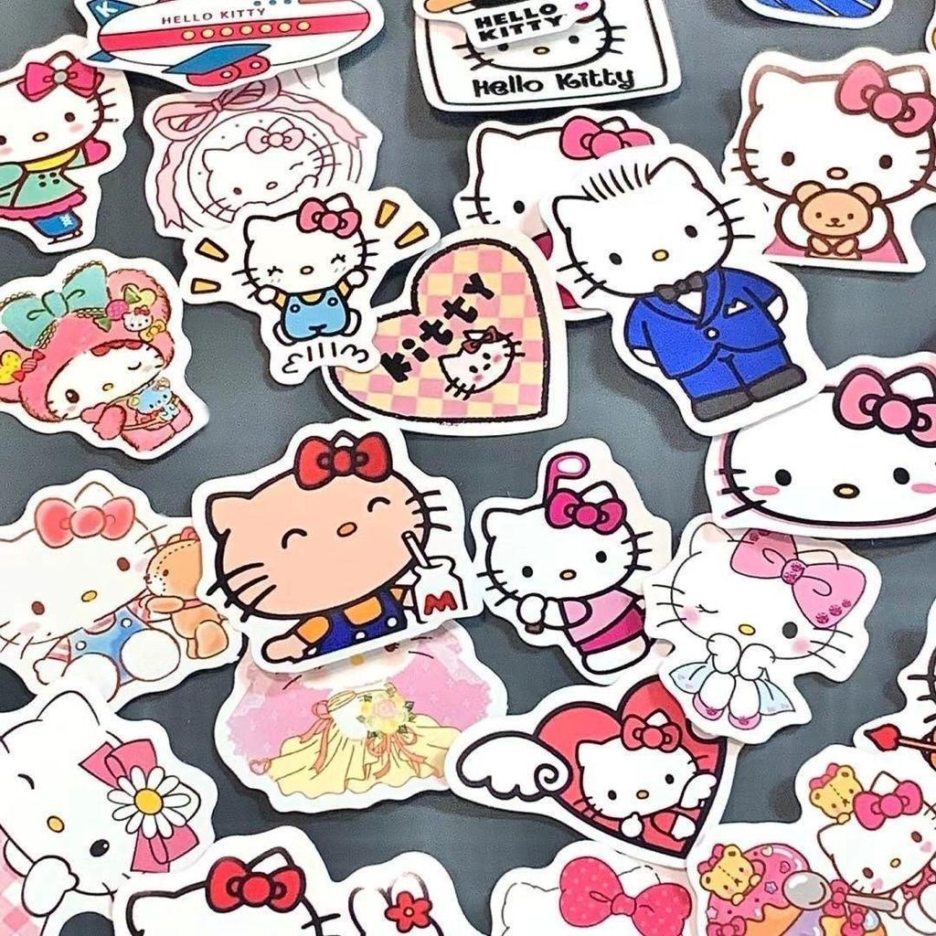Sanrio HelloKitty Creative Kate Cat Anime Sticker Gift Box - High-Value Decorative Stickers