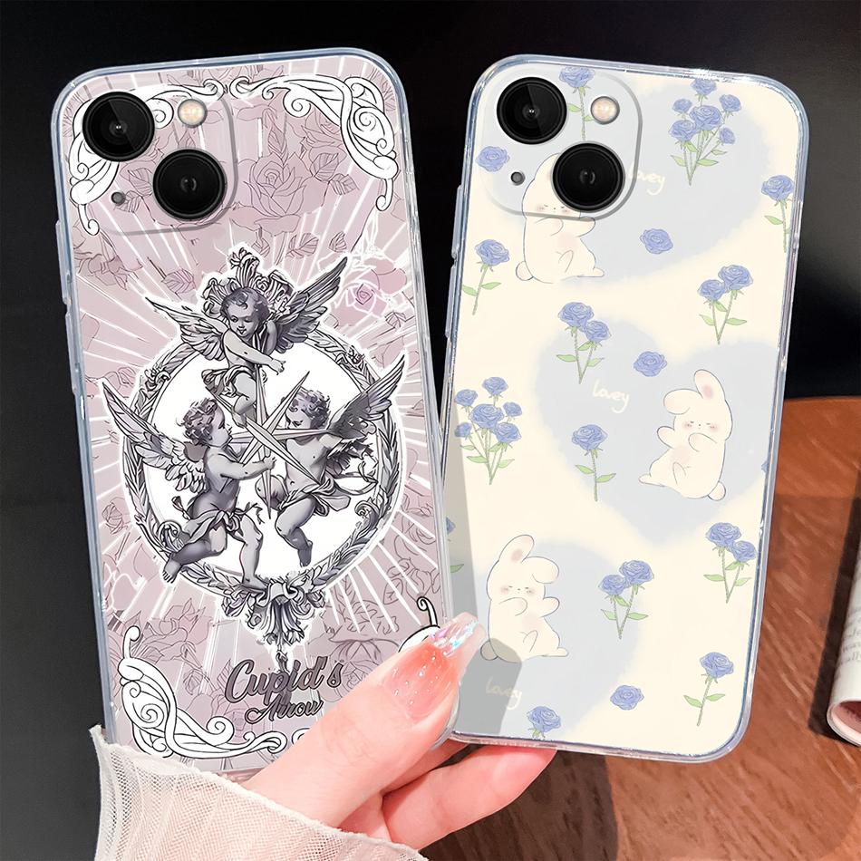 For iPhone 13 Pro Max 13 mini Phone Case Butterfly Patterns Soft Slim Transparent Silicone Cover For iPhone13 Lightweight Funda