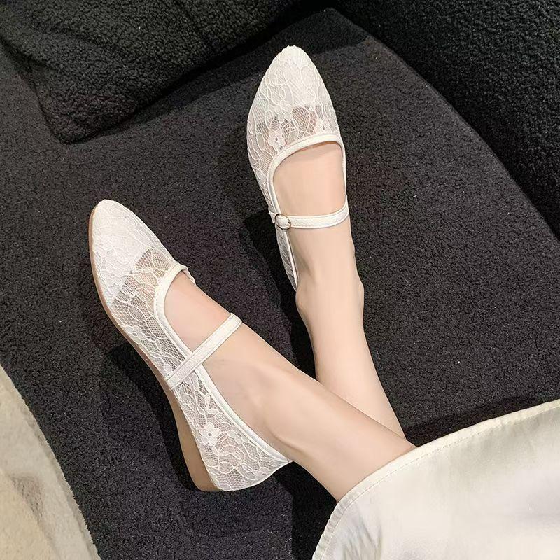 2026 Damen Neue Sommer Flache Slip-On Flachsohle Mesh Schuhe Weiche Sohle Rutschfest Atmungsaktive Gummisohle Nude Schuhe Sandalen