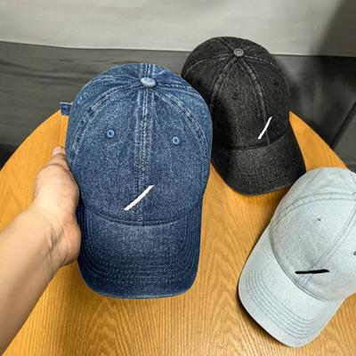 Denim Slash Baseball Cap Men's and Women's Spring and Summer Casual Versatile Cap Wide Brim Big Brim Show Small and Simple Face